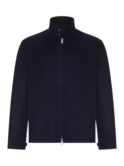 Lardini Double Loro Piana Fabric Blouson In Blue