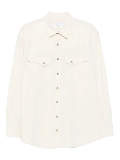Lardini Double-pocket Cotton Shirt In Neutral