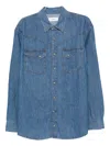 Lardini Double-pocket Denim Shirt In Blue