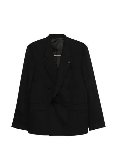 Lardini Double-breasted Blazer In Black