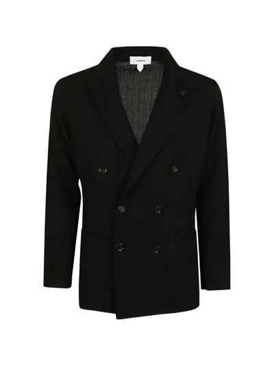 Lardini Double-breasted Blazer In Black