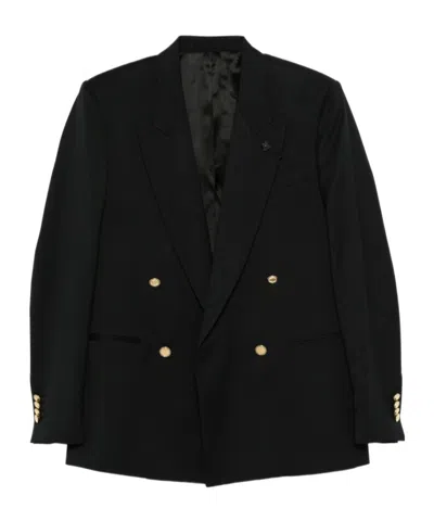 Lardini Double-breasted Blazer In Black