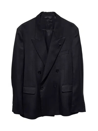Lardini Double-breasted Blazer In Black