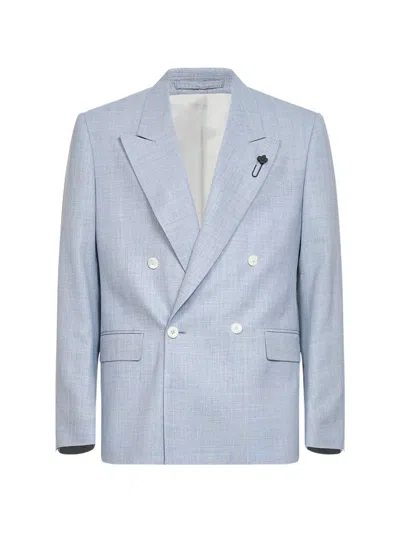 Lardini Double-breasted Blazer In Blue