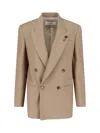 Lardini Double-breasted Blazer In Brown