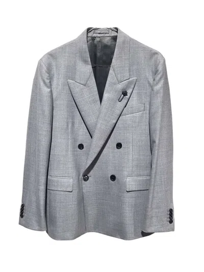 Lardini Double-breasted Peak-lapel Blazer In Blue