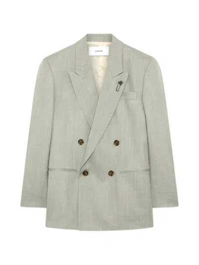 Lardini Double-breasted Blazer In Green