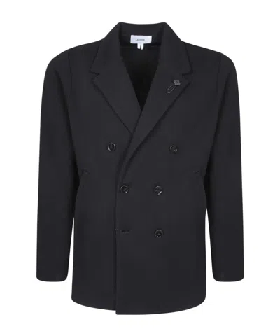 Lardini Double-breasted Cardigan In Black