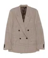 Lardini Double-breasted Check-pattern Blazer In Brown