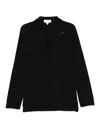Lardini Double-breasted Black Tailored Jacket With Structured Lapel In Black