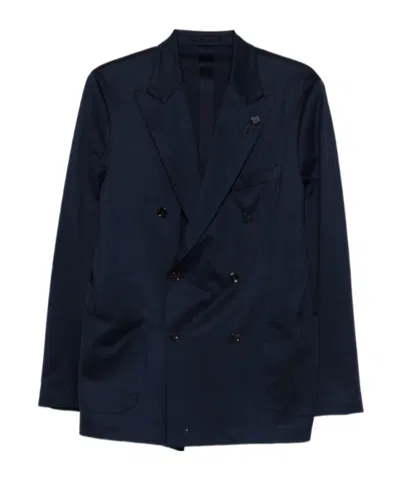 Lardini Double-breasted Jacket In Multi
