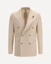 Lardini Double-breasted Jacket In Neutral
