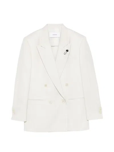 Lardini Double-breasted Jacket In White