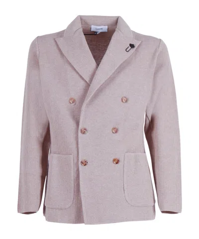 Lardini Double-breasted Long-sleeved Blazer In Pink