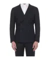 Lardini Double-breasted Peak-lapel Blazer In Blue