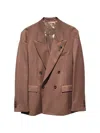 Lardini Double-breasted Peak-lapel Blazer In Brown