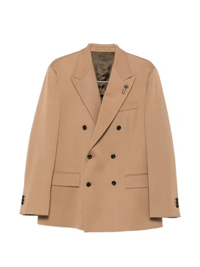 Lardini Double-breasted Peak-lapel Blazer In Metallic