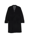Lardini Double-breasted Coat In Black