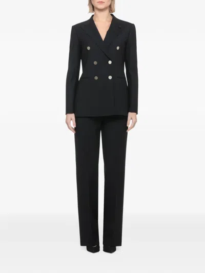 Lardini Double-breasted Peak-lapel Jacket In 블랙
