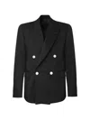 Lardini Double-breasted Peak-lapel Jacket In Black