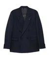 Lardini Double-breasted Peak-lapel Jacket In Blue
