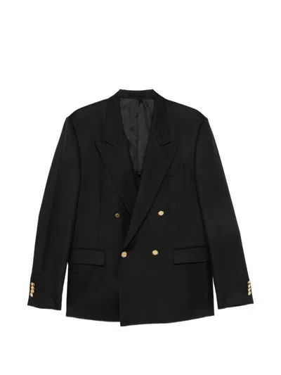 Lardini Double-breasted Peak-lapels Jacket In Black