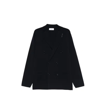 LARDINI DOUBLE-BREASTED POCKETED CARDIGAN