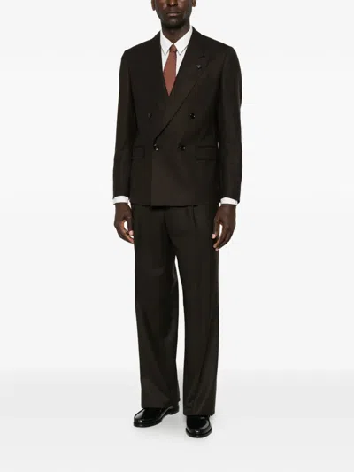 Lardini Double-breasted Suit In Multi