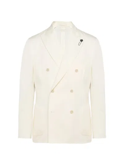Lardini Double-breasted Suit In White