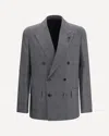Lardini Grey Pied De Poule Double Breasted Blazer In Gray