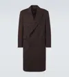 Lardini Double-breasted Wool Coat In Brown