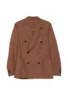 Lardini Double-breasted Wool Jacket In Brown