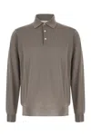Lardini Long-sleeve Polo Shirt With Classic Collar In Brown