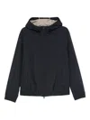 Lardini Drawstring Hooded Jacket In Blue