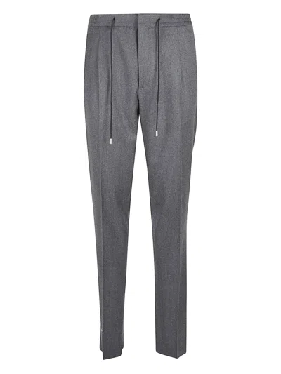 Lardini Stretch Combed Flannel Trousers In Gray