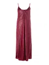 Lardini Dress Long Shoulder Strap Velvet Lucido In Bordeaux