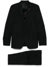 Lardini Tailored Black Suit With Concealed Fastenings In Black