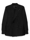 Lardini Double-breasted Suit In Black