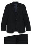 Lardini Single-breasted Crepe Suit In Blue Blu E Verdi