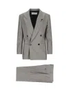 Lardini Grey Double-breasted Suit In Grey