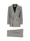 Lardini Grey Double-breasted Suit In Grey