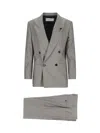 Lardini Grey Double-breasted Suit In Grey