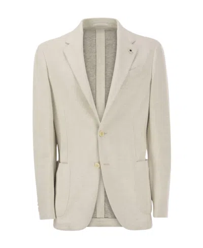 Lardini Easy Wear Blazer Buttoned Blazer In Nude