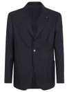 Lardini Single-breasted Tailored Black Wool Blend Jacket