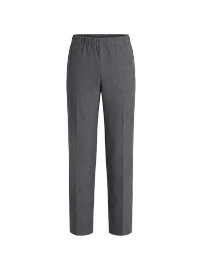 Lardini Elasticated-waistband Pressed-crease Trousers In Gray