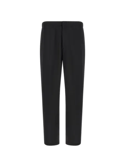Lardini Elasticated-waistband Straight-leg Trousers In Black