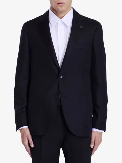 Lardini Elegant Black Cashmere Blend Jacket