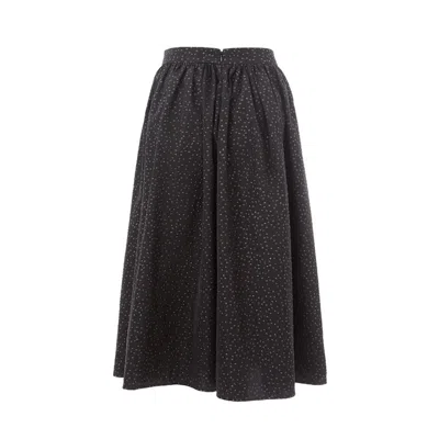 LARDINI ELEGANT BLACK POLYETHYLENE MIDI SKIRT