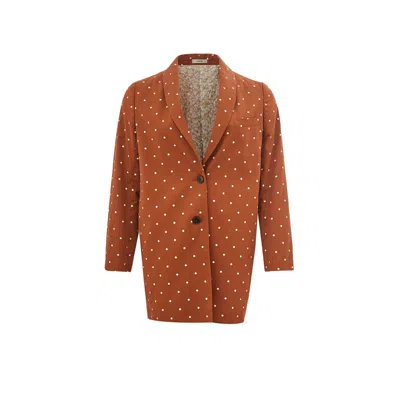 Lardini Elegant Cotton Brown Jacket In Orange