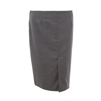 LARDINI ELEGANT GRAY WOOL SKIRT